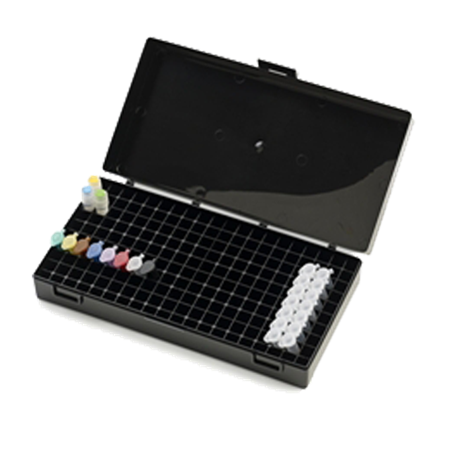 Förvaringsbox 200-pos, PP, för 0.5-2.0 ml mikrorör, svart