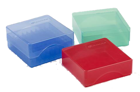 Förvaringsbox med justerbar höjd, PP, för 0.2-5 ml rör, 5 st/fp, blå